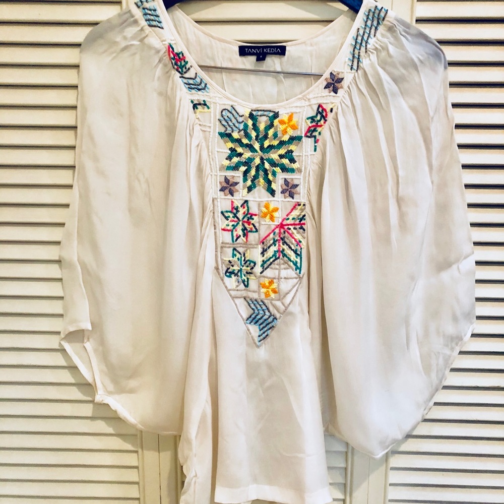 Anthropologie Tanvi Kedia beaded embroidered top